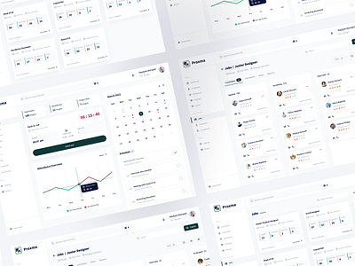 Dashboard – HR Management SaaS app clean dashboard design system dipa inhouse hr interaction job management minimal motion graphics ui website