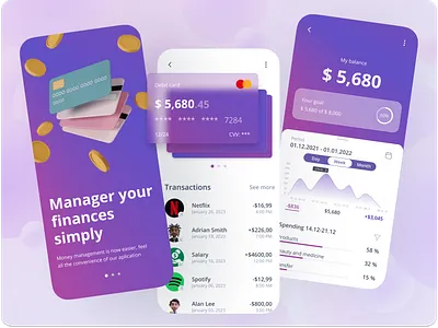 Financial manager app app application banking banking app design finance financel maneger money ui uiux design ux