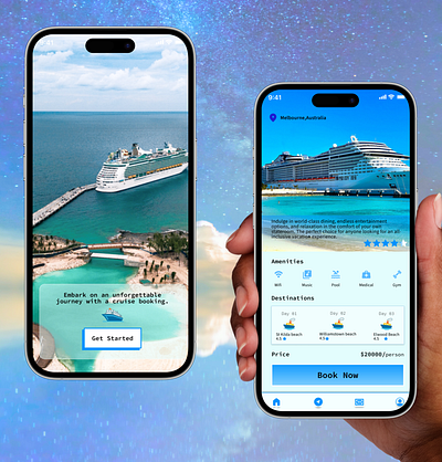 Cruise booking app animation branding build cruise dailyui design designdrug figma graphic design illustration logo motion graphics ui ux watchmegrow