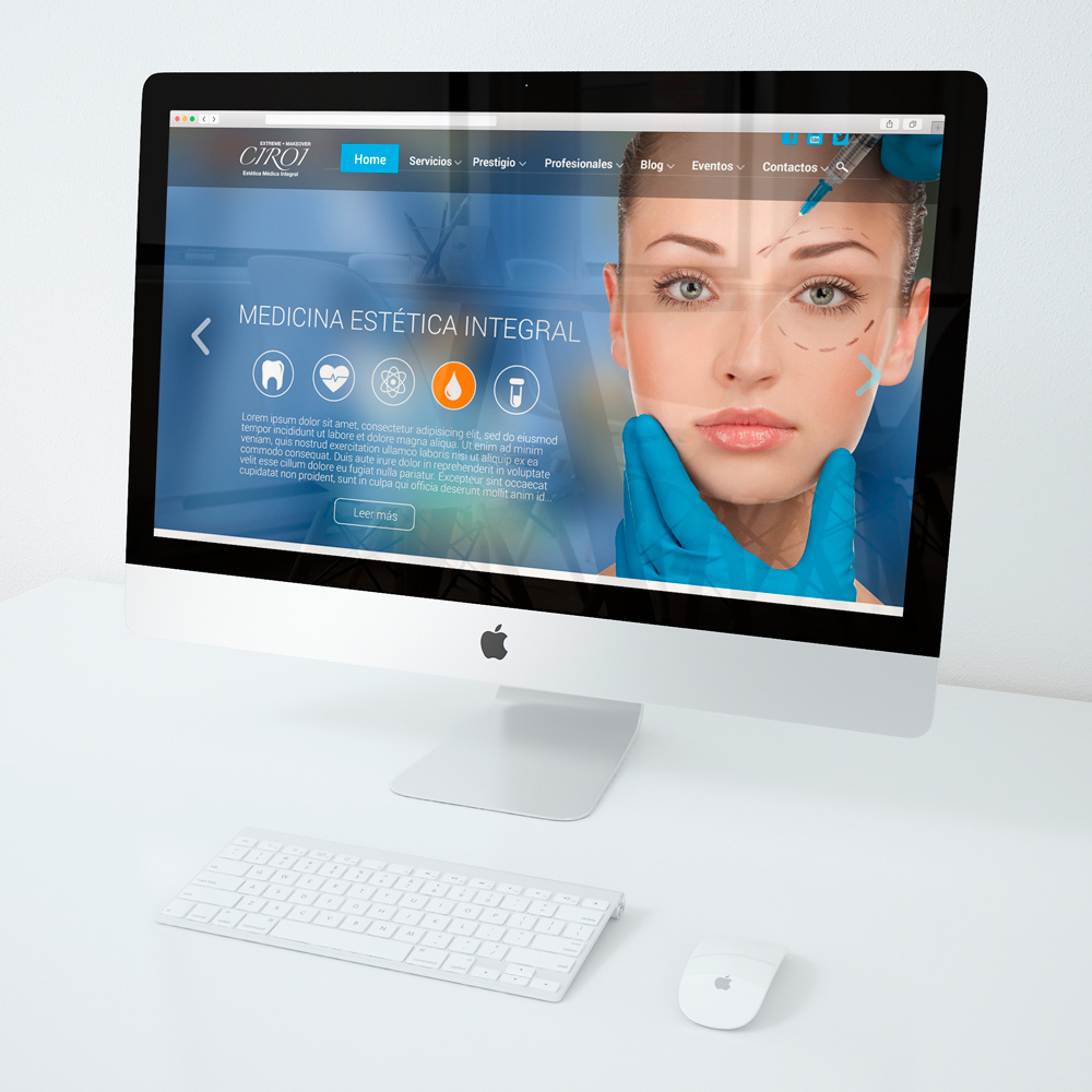 Example of Web page for CIROI Aesthetic Clinic