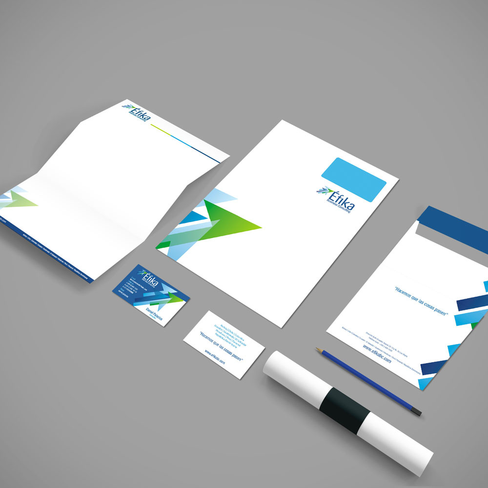 Stationery and web design for Éfika advertising brand branding design facebook graphic design illustrator logo marketing mockup stationery web