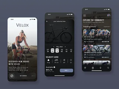 Bike Rental App active activity app app design bike community cycling design deutschland germany mobile mobile design rent rental share sport sweden ui ux