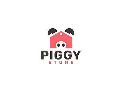 Piggy Store logo concept brand branding design graphic design illustration logo motion graphics pig pigggy store ui ux vector