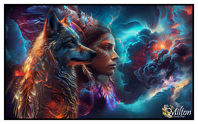 Wolf & Sioux art beauty colors composition design digital fantasy indians sioux woman