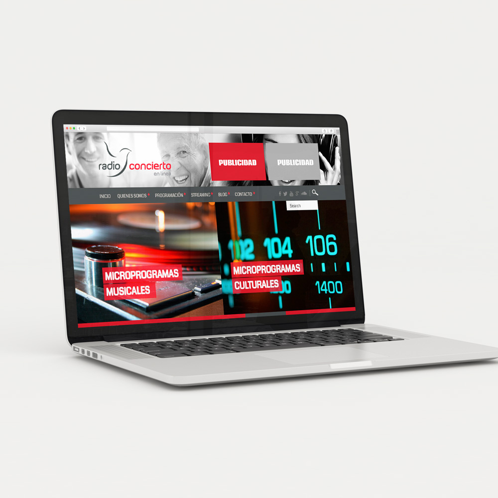 Web Page design for 'Radio Concierto' design graphic design illustrator marketing mockup photoshop ui vector web webdesign