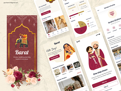 Barat - Wedding Planning App creative design figma indian new ui ux wedding wedding planner