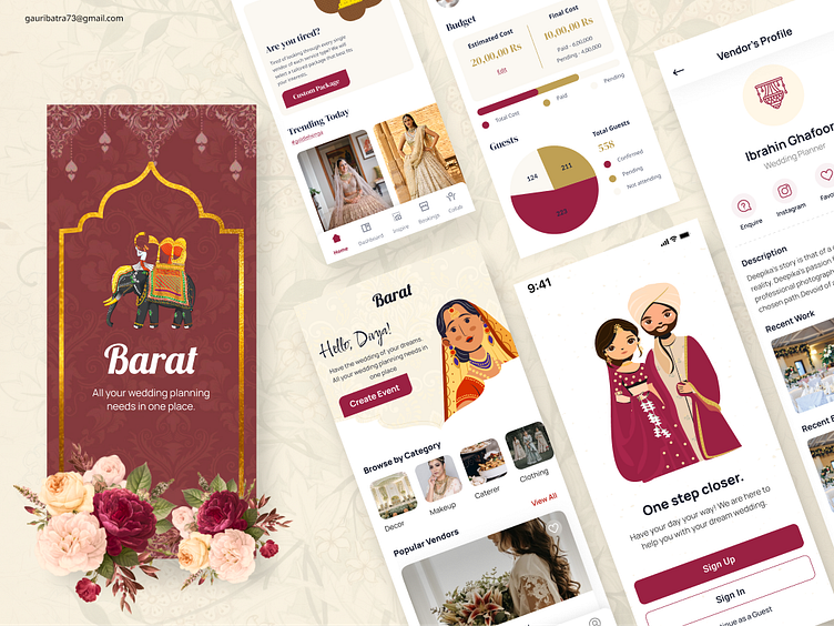 Barat - Wedding Planning App by Gauri Batra on Dribbble