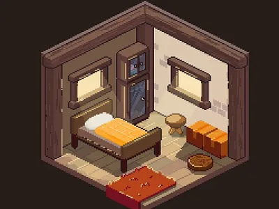 Isometric room aseprite design graphic design illustration isometric isometric room pixel pixel art pixel game
