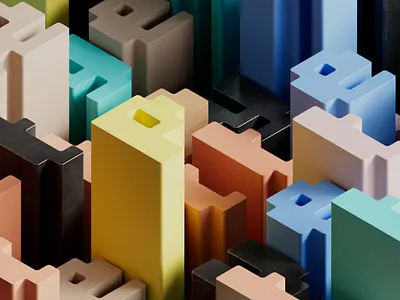 Typography composition 3d 3dart b3d blender c4d cinema4d colorful design geometric illustration letter redshift render typography