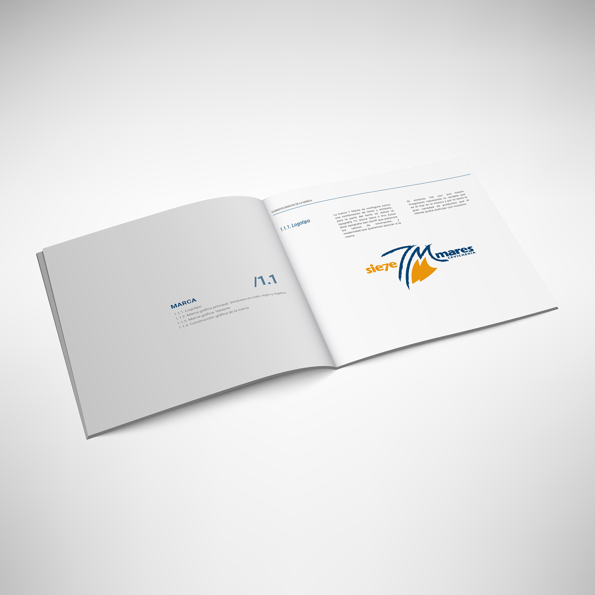 Corporate image of 'Cevichería 7 Mares' ads advertising brand branding corporate design graphic design illustrator logo manual marketing mockup photoshop
