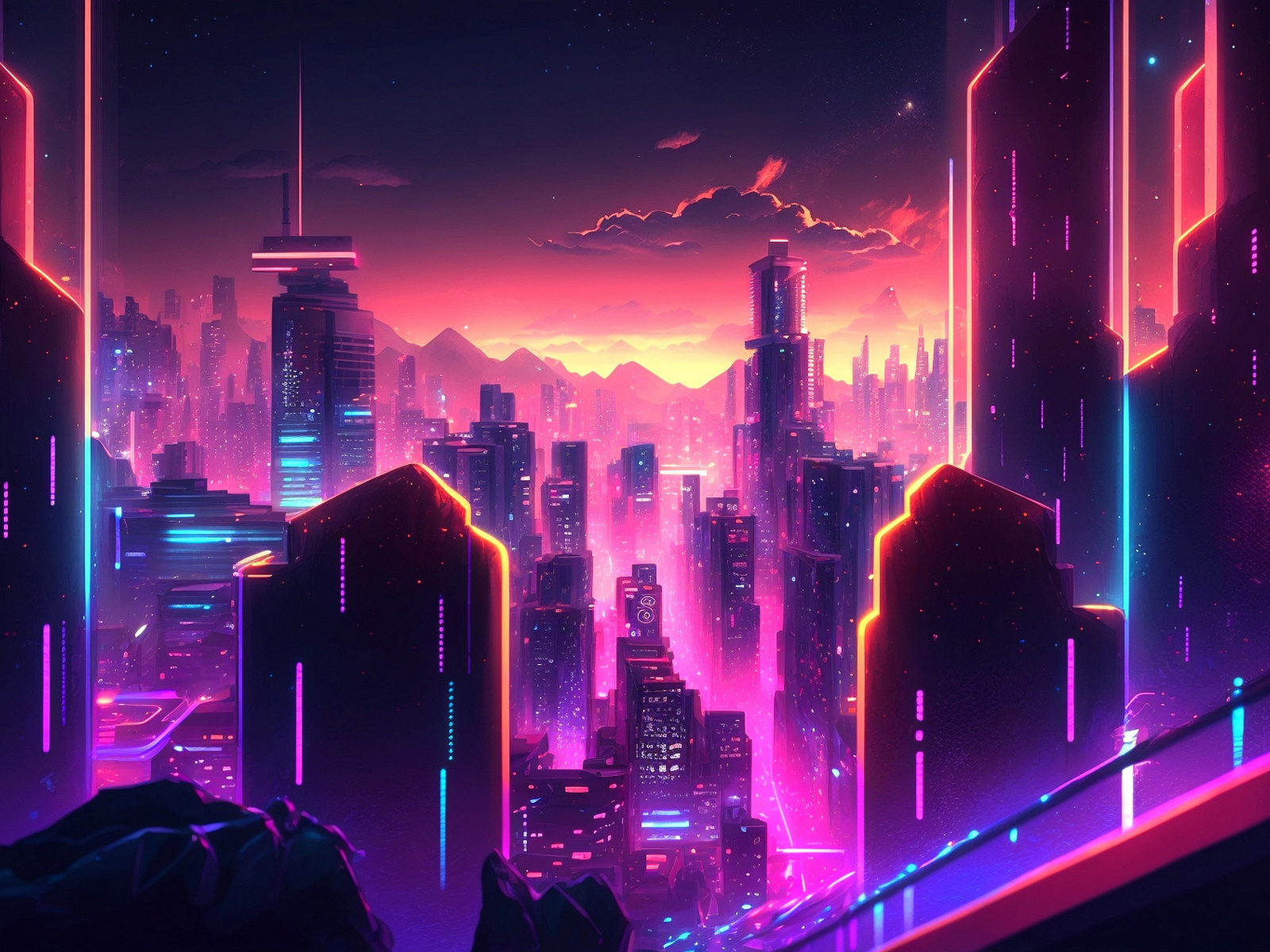 Neon Futuristic Landscape By I Rahman Towsif On Dribbble