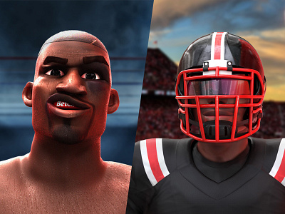 Fantastics US sports avatars 3d avatar betclic boxe branding football gaming graphic design ui us