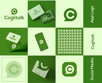 Cogiitalk App Logo Design app app logo brand identity branding c app logo c logo cogiitalk graphic design green icon illustration illustrator lettering logo logo design logotype minimal social media app social media apps vector