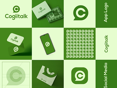 Cogiitalk App Logo Design app app logo brand identity branding c app logo c logo cogiitalk graphic design green icon illustration illustrator lettering logo logo design logotype minimal social media app social media apps vector