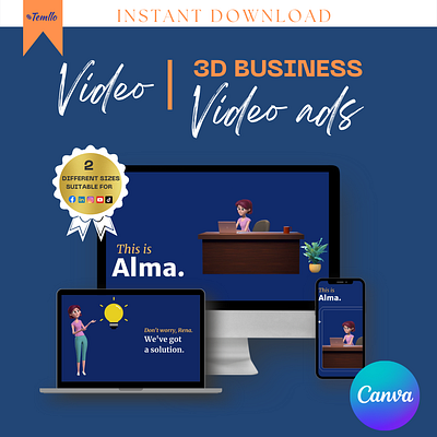 3D Business Video Template. Canva animation branding business video canva canva template motion graphics template templates video video template