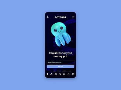 Octopot - Responsive Design bitcoin blue crypto cryptocurrencies cryptocurrency design home illustration internet landing logo mobile octopus ui ux web design