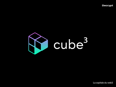 cube3 - Logo #1 bitcoin blue crypto cryptocurrencies cryptocurrency cube design illustration logo purple square ui
