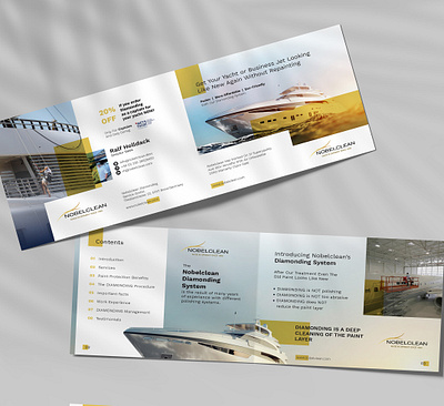 NobleClean adventure brochure design graphicdesign marketing services yatch