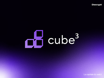 cube3 - Logo #4 bitcoin blue crypto cryptocurrencies cryptocurrency cube design illustration logo purple square ui