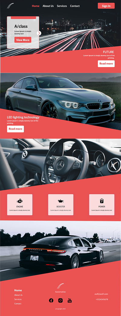 Automotive design app design design figma landing page ui ux web design