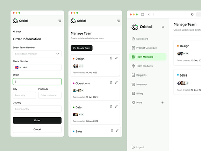 Orbital - Manage Team agency chatgpt dashboard product design remote work saas solace ui ux