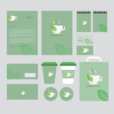 GREEN TEA BRANDING DESIGN branding design graphic design illustration logo typography ui ux vector web design uiux