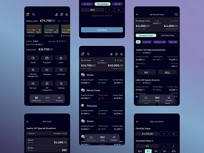 UI/UX of the Investment app app app design dark mode design finance interface investment app money app mutual investment revenue ui ui design uiux uiux app usd ux web design