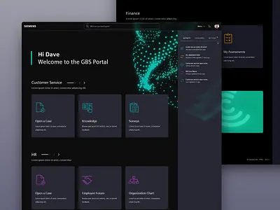 Siemens ServiceNow Portal csm dark hr itsm now portal service servicenow siemens