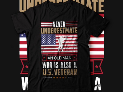 USA veteran t-shirt design american t shirt branding custom t shirt design design graphic design illustration t shirt t shirt design usa tshirt design vector veteran t shirt