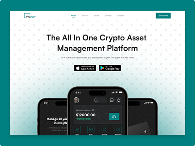 Paycrypt Landing page hero figma hero landing page ui