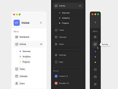 Dashboard menu – crm system arm systems branding bussines cart crm dashboard design design system logo menu site system ui ui ux web