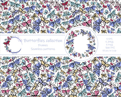 Collection butterflies butterflies design graphic design pattern vector