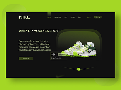 Nike Landing Page design logo typography ui ux