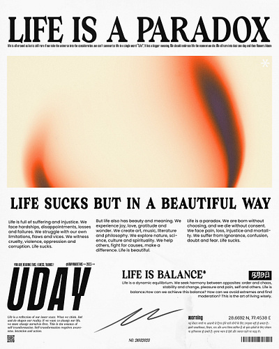 LIFE IS A PARADOX // POSTER DESIGN animation design graphic design illustration layout motion graphics poster typography