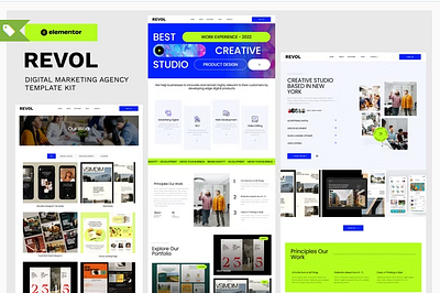 Revol - Digital Marketing Agency Elementor Template Kit web template