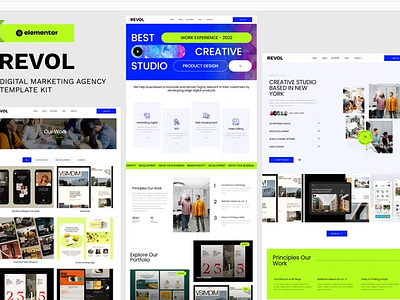 Revol - Digital Marketing Agency Elementor Template Kit web template