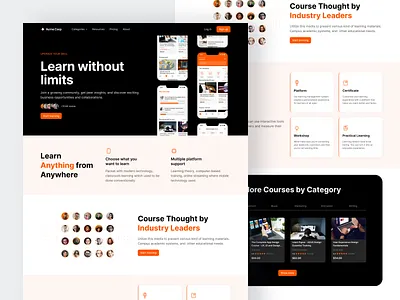 E-Learning Landing Page concept course e learning edtech education education app landing page language learning app learning online online class online course online learning study teaching tutor web design website
