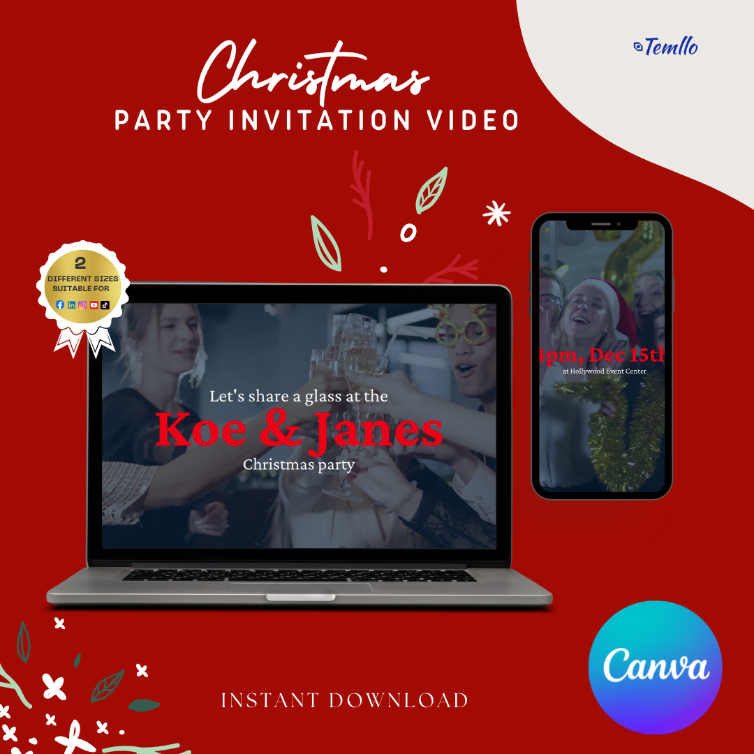 Canva Christmas Video Invitation Template By Temllo Studio On Dribbble