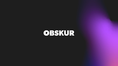 Obskur.com 3d animation branding identity illustration logo motion graphics
