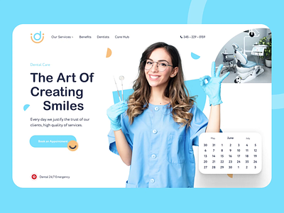 Caring Smiles — Dentistry Landing Page Animation 3d animation design landing trend ui uiux ux web