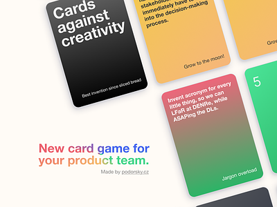 Cards against creativity against burnout card cards creativity design frustration game investment investor playing process product team ux workflow