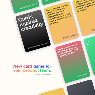 Cards against creativity against burnout card cards creativity design frustration game investment investor playing process product team ux workflow