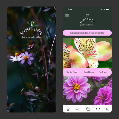Secret Garden App inspo! Flowers app design figma graphic design ui