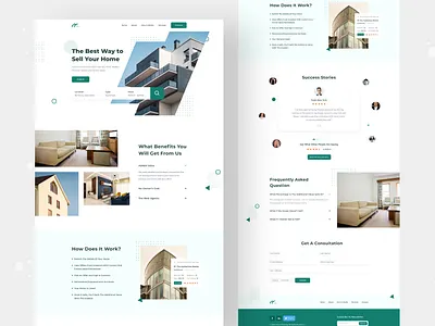 Real Estate Landing Page colorful design dribbble best shot house landing page popular real estate ui ui design ux web design website