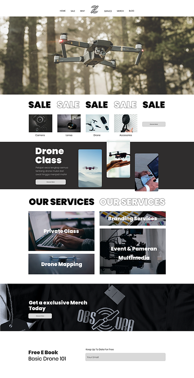 All In One Drone Landing Page Design brand clean dribble drone ecommerce landing page product saas ui ui design uiux web