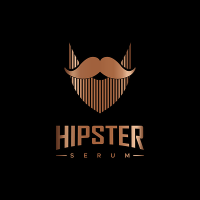 HIPSTER SERUM LOGO design golden logo graphic design hipster logo illustration logo logo design