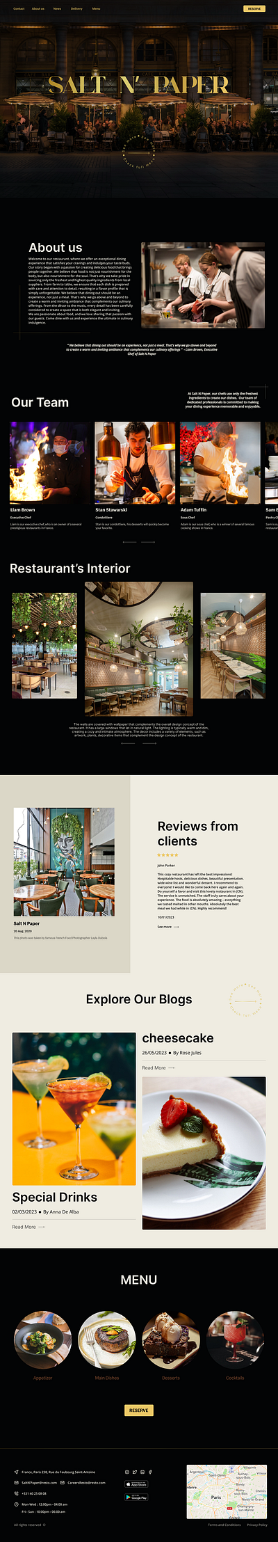 Restaurant's web design branding design graphic design ui ux