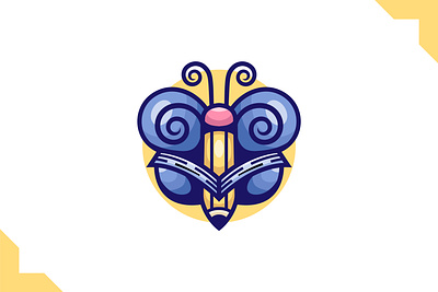 Butterfly Stationary Logo butterfly logo mascot stationary logo