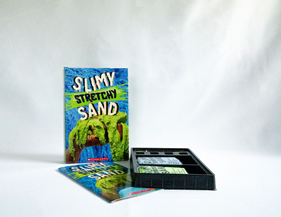 Slimy Stretchy Sand Box & Booklet book design box box design branding fun graphic design kids sand