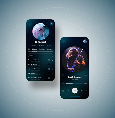 #DailyUI Profile - Music app branding clean design dailyui design dribbble figma glass glasseffect green mobile modern music play playlist screen singer song ui ux